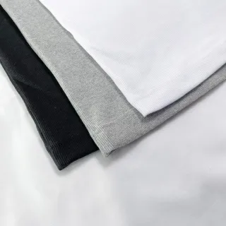 Estilo Americano Slim Camiseta Masculina Algodão Canelada - Cinza