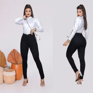 Lançamento Moda: Calça Feminina Jeans Skinny Cós Alto - Levanta Bumbum - Calça skinny jeans claro