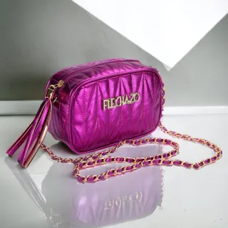 Promoção Verão: Bolsa Transversal Flechazo Metalizada Feminina - Bronze