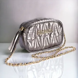 Promoção Verão: Bolsa Transversal Flechazo Metalizada Feminina - Bronze