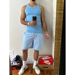 HIP HOP Regata Masculina Canelada estilo Americana - Branco