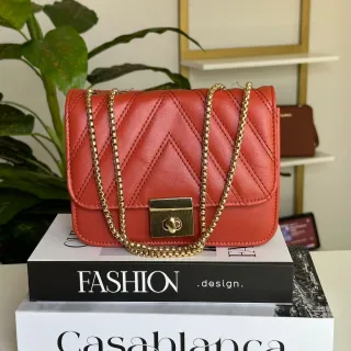Moda Blogueira: Bolsa Feminina Pequena Festa Balada Alça de Corrente Transversal - DB-426 KHAKI
