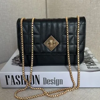 Moda Blogueira: Bolsa Feminina Pequena Festa Balada Alça de Corrente Transversal - DB-426 KHAKI