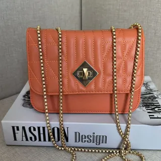 Moda Blogueira: Bolsa Feminina Pequena Festa Balada Alça de Corrente Transversal - DB-426 KHAKI