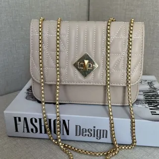 Moda Blogueira: Bolsa Feminina Pequena Festa Balada Alça de Corrente Transversal - DB-426 KHAKI