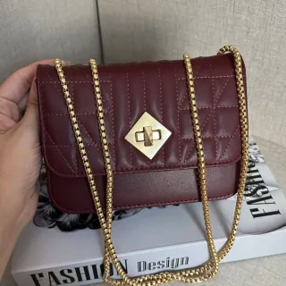 Moda Blogueira: Bolsa Feminina Pequena Festa Balada Alça de Corrente Transversal - DB-426 KHAKI