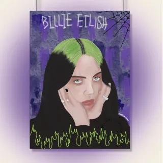 A4 Billie Eilish Quadro Decorativo