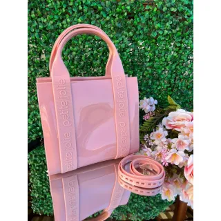 Bolsa Transversal de Ombro Luxo PJ - Preto/Rosê