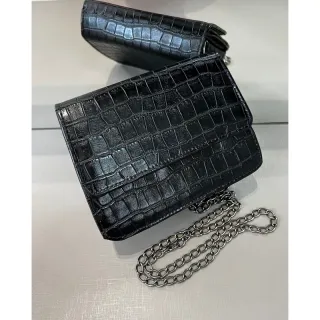 Mini Bolsa Croco Metalizada Prata - Prata