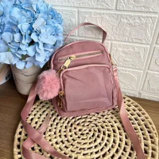 Promoção bolsa feminina transversal impermeável nylon passeio - rosa Y4382