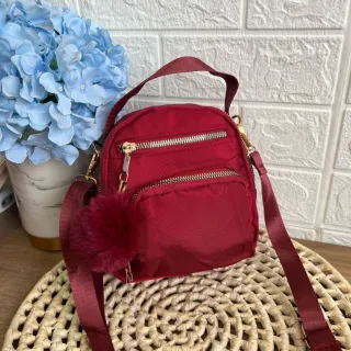 Promoção bolsa feminina transversal impermeável nylon passeio - rosa Y4382
