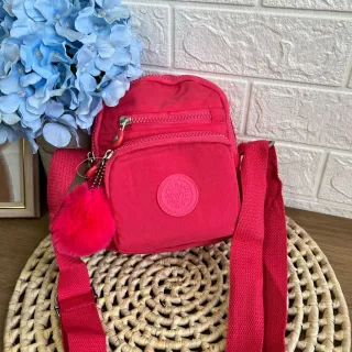 Promoção bolsa feminina transversal impermeável nylon passeio - rosa Y4382