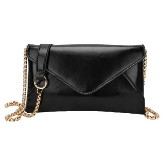 Bolsa de Festa Metalizada Feminina Envelope com Alça de Corrente - tamanho maior prata