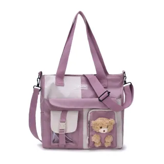 Bolsa Coreana/Japonesa Transversal com Ursinho + Ombro (8807/8808/8809/8810) - Rosa 🌸 (8809)