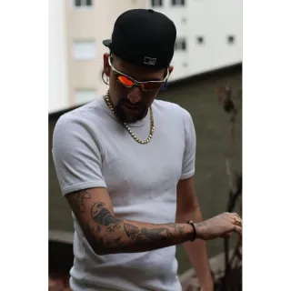 Camiseta RAPPER Masculina Canelada estilo Americana - Preto