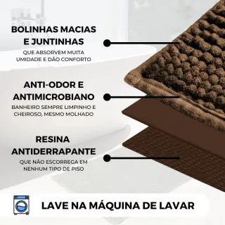 Tapete Antiderrapante Bolinha Microfibra Macarrão Luxo Várias Cores 40x60 - Vermelho Rubi