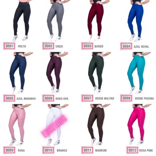 Moda LLevo - Kit 5 Calça Legging Suplex Fitness Não Fica Transparente - VOU ESCOLHER AS CORES DO KIT