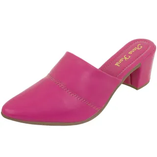 Mule Scarpin Bico Fino Salto Alto Grosso Luxo - Nude