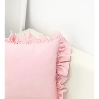 Capa para Travesseiro com Babado em Algodão - Varias Cores - PALHA BORDADO