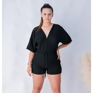 Verão Macacão Feminino Blogueira Soltinho Macaquinho - Laranja