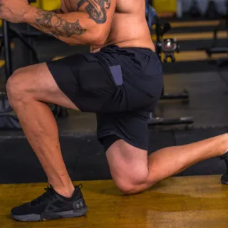 Sport Fit Shorts 2 em 1 Dry Fit com Proteção UV - Academia e Treino - Preto