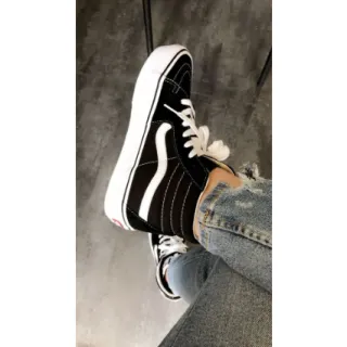 Botinha Unissex Vans Old Skool Cano Alto - A Pronta Entrega - Preto/Branco Vans bota