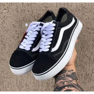 Botinha Unissex Vans Old Skool Cano Alto - A Pronta Entrega - Preto/Branco Vans bota
