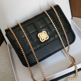 Moda Blogueira: Bolsa Feminina Pequena Festa Balada Alça de Corrente Transversal - DB-426 KHAKI