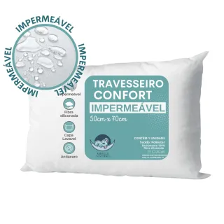 Travesseiros IMPERMEÁVEL 50x70 Kit 2 - Antialérgico Fibra De Silicone - Único