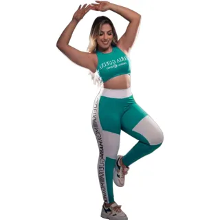 Moda fitness feminina conjunto top + calça Maria Gueixa - Roxo