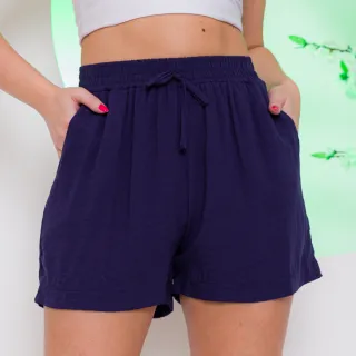 Short Linho Feminino com Bolso para Praia e Academia - Rose
