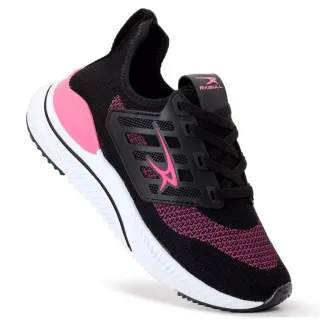 Promoção Tênis Feminino Esportivo Corrida Academia Caminhada - Preto Pink