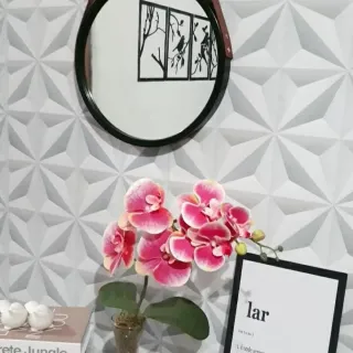 Adesivo Autocolante Geométrico Cinza Claro - Papel de Parede 3D para Sala, Quarto e Cozinha - 4 ROLOS = 20 METROS