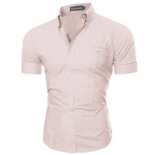 Melhor Tecido - Camisa Masculina Manga Curta Com Elastano - Branco