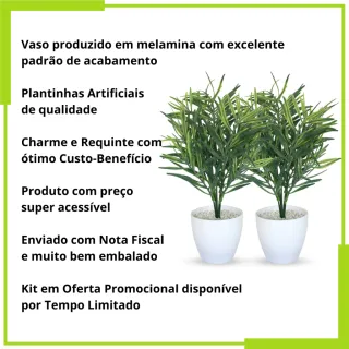 Planta Artificial de Bambu Cheia - Arranjos Decorativos Vasinhos - Único