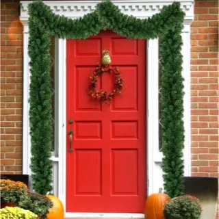 Enfeite de Natal Galhos Verde Crua Festão Aramado Rattan - R86451 - Festão - R86451