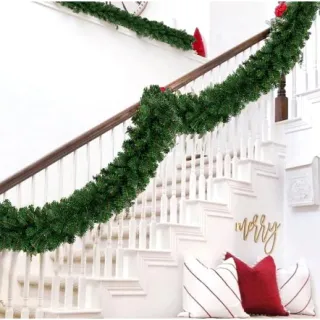 Enfeite de Natal Galhos Verde Crua Festão Aramado Rattan - R86451