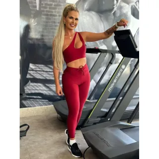 Calça Legging e Top de Um Ombro - Conjunto Fitness - Zebra