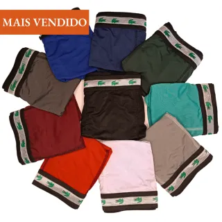 Envio Imediato! Kit com 10 Cuecas Boxer Adulto em microfibra - Cores e estampas variadas - TAMANHOS SORTIDOS