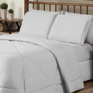 Edredom Dupla Face para Cama de Queen - Frio Inverno - Branco