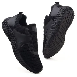 Lançamento Tênis Masculino Flow Esportivo - Academia e Caminhada 34 ao 45 - PRETO/PRETO