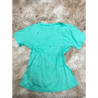 Tendência da Moda - Blusa Feminina T-shirt Básica Perola Viscolycra - VERDE BEBÊ
