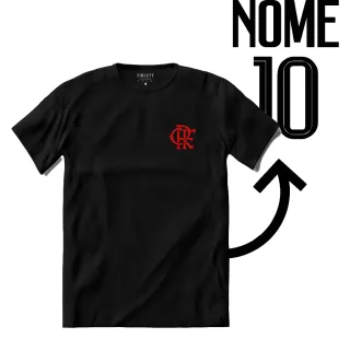 Personalize sua camiseta unissex dryfit Fla Futebol com nome e número - Preto