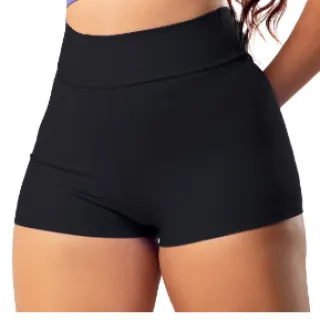 Cós Alto Short Feminino de Poliamida para Academia com Compressão - Vinho
