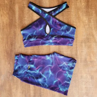 Conjunto Fitness Estampado Feminino - Short e Top para Academia - Estampa 08