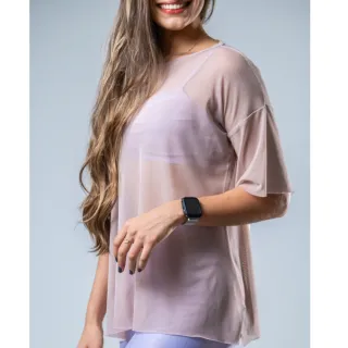 Fitness academia blusa tule - Branco