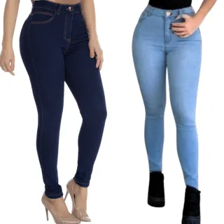 Levanta Bumbum Calça Jeans Feminina Skinny Cintura Alta - Escuro