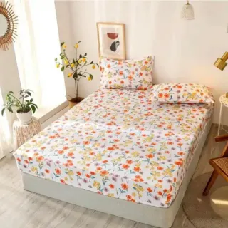 Estampas Florais e Geométricas - Lencol Casal Padrão Avulso com Elástico - Único