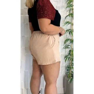 Bermuda Social Plus Size Alfaiataria Ziper Basica - Tamanho 44 ao 58 - Preta