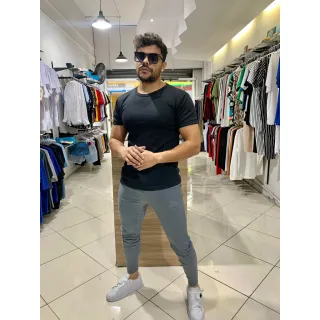 Exclusiva calça cinza masculina bengaline em alfaiataria - Cinza
